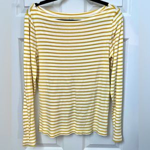 CLOSEOUT! GAP long-sleeved T Shirt, Gold and White Striped